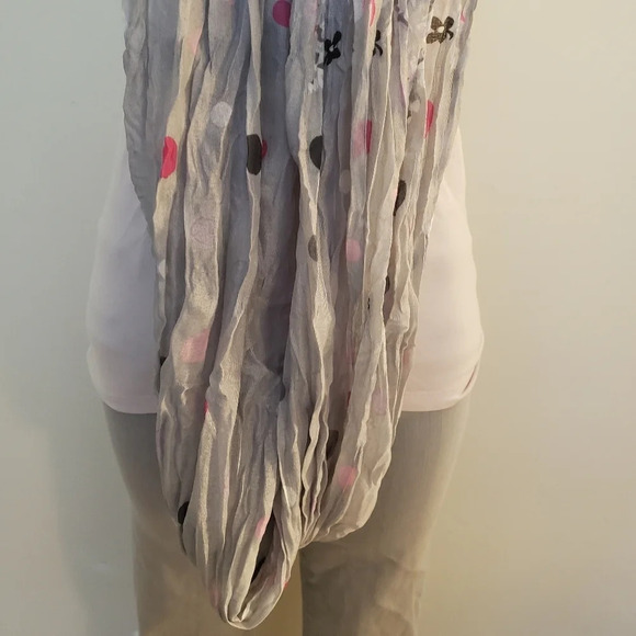 Rapti Fashion Grey/Pink Floral Infinity Scarf - Picture 3 of 9